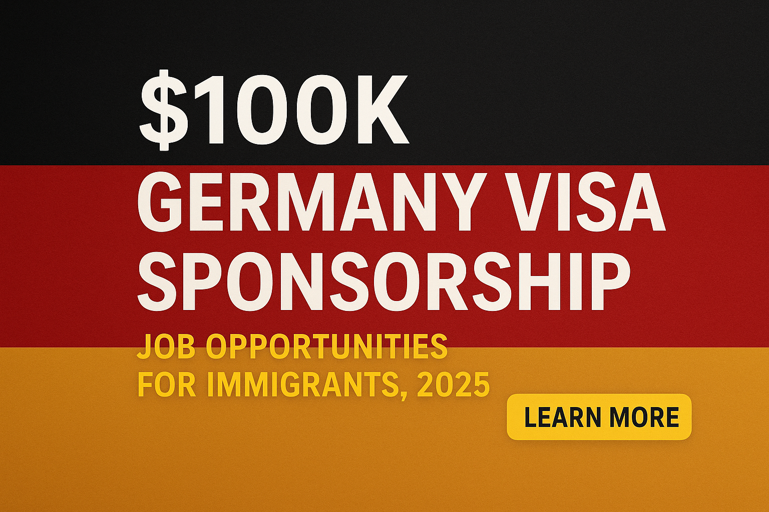 $100K Germany Visa Sponsorship Job Opportunity For Immigrants In 2026